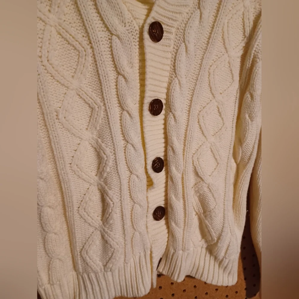 Vintage white cardigan sweater men's medium - Picture 4 of 6